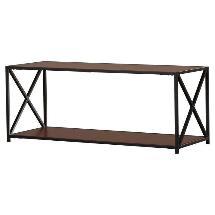 Solid Wooden & Iron Center Coffee Table for Home (Black) - Furnishiaa -  -